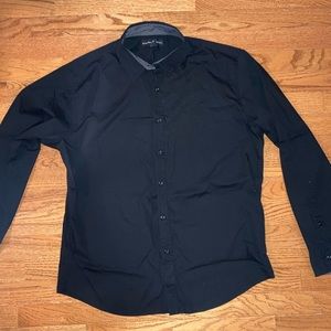 ‼️Black Beverley Hills Polo Club Club Button Down Shirt. Lightly worn. Size L.‼️